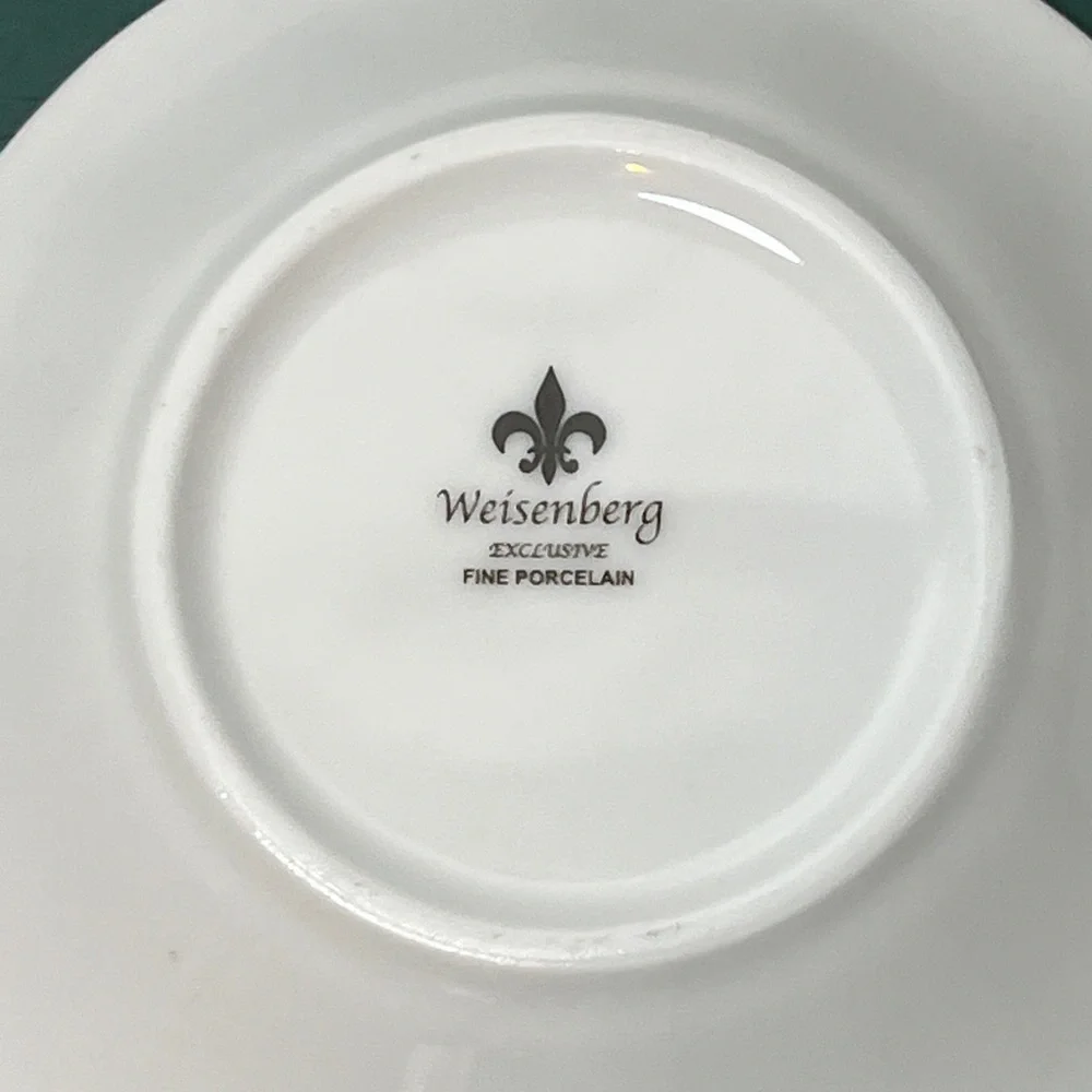 Weisenberg Germany Starburst‎ Fine Porcelain Vintage 1940s Pair Tea Bag Holders